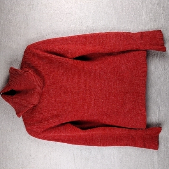 Ness Scotland Clothing Orange Alpaca Wool Cowl Neck Long Sleeve Pullover Sweater - Picture 7 of 14